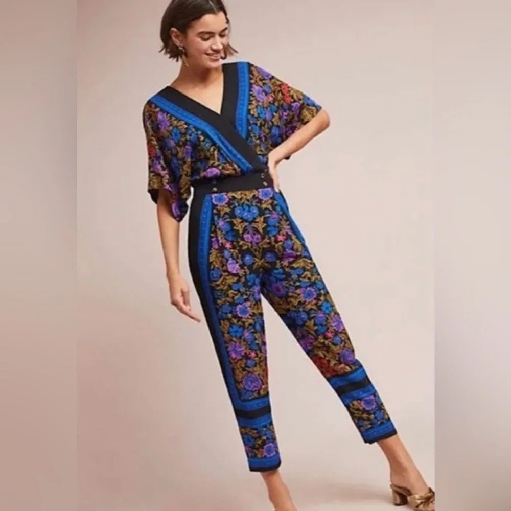 Anthropologie Multicolor Floral Jumpsuit
